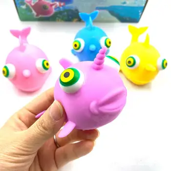 Забавная игрушка для выжимания рыбы, хлопающая глазами, милое домашнее животное, силиконовые декомпрессионные шарики для снятия стресса для взрослых и детей