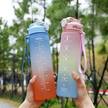 Летняя пластиковая красочная спортивная чашка большой емкости