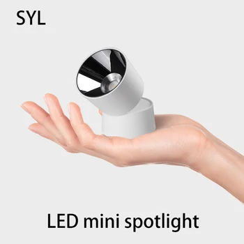 Светодиодные мини-прожекторы, устанавливаемые на поверхности, Точечный светильник с регулируемым углом наклона, потолочный светильник COB Small Foco из алюминия для дома, стены гостиной