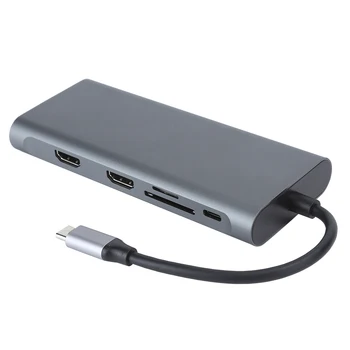 Портативный 12 В 1 USB 3.0 для HDMI VGA PD USB-концентратор для OS X адаптер док-станции для ноутбука