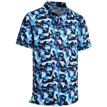 2023 Новые Мужские Рубашки для Гольфа Dry Fit С Коротким Рукавом И Принтом, Влагоотводящая Рубашка Поло UV 50 + Защита По Индивидуальному заказу