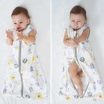 Дышащий хлопковый детский спальный мешок для новорожденного, пригодное для носки одеяло, Летний Жилет, спальный мешок, комплект постельного белья для мальчиков и девочек