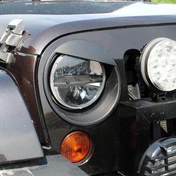 2x Обрамления переднего света фар Angry Bird Накладка ABS для Jeep Wrangler 2007-2015 E7CA