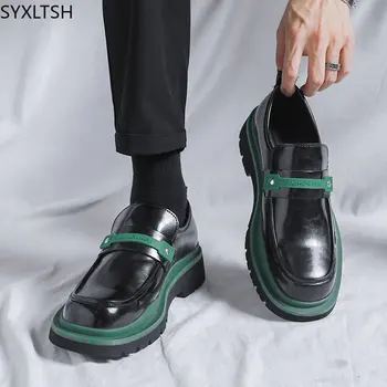 Итальянские офисные модельные туфли 2023 для мужчин, лоферы, слипоны, мужская официальная обувь для мужчин, повседневная деловая обувь туфли мужские бордовые