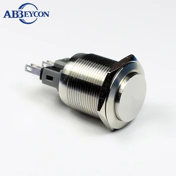 ABBEYCON 5шт 22 мм кнопочный переключатель из нержавеющей стали IP67 водонепроницаемый кнопочный мгновенный высокий плоский переключатель