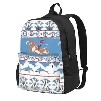 Древний трикотаж-Минойский рюкзак для школьника, дорожная сумка для ноутбука, вязаный свитер для зимних праздников, джемпер, Древняя история, Древний