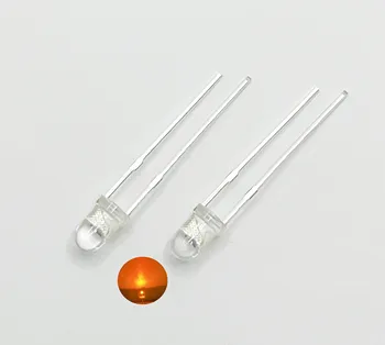 50шт 3 мм светодиодный диод 3 мм Ассорти комплект Оранжевых DIY прозрачных светодиодов с круглой головкой