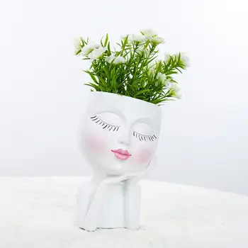 Эстетичный новый плантатор с горшком для кактуса, приятный внешний вид, цветочный горшок для лица, спящая красавица, садовые принадлежности