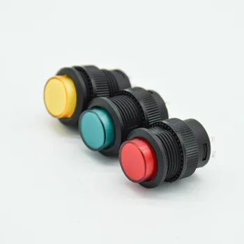 5 шт./лот 16 мм 4-контактный пластиковый светодиодный самоблокирующийся кнопочный переключатель 3,3 В постоянного тока