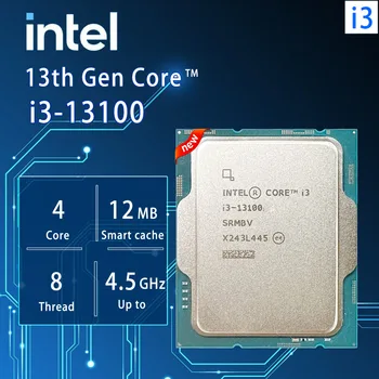 Intel Core i3-13100 i3 13100 3,4 ГГц 4-ядерный 8-потоковый процессор Процессор 10 Нм L3 = 12 М 60 Вт LGA 1700 НОВЫЙ, но без кулера