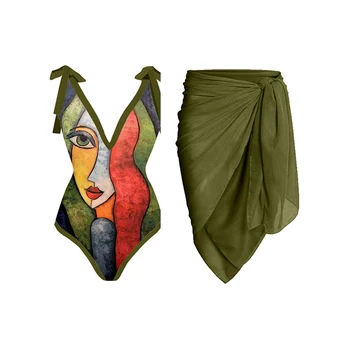 Женские купальники-танкини, купальники в стиле пэчворк, цельный микромонокини, сексуальный женский купальник с крышкой, летний пляж
