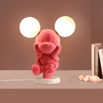 Скандинавский современный мультяшный Милый Медведь, светодиодная настольная лампа, Теплая детская комната, Маленький ночник, спальня, Розовый декоративный светильник