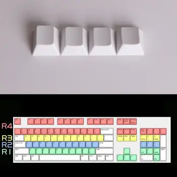 Колпачки для клавиатуры PBT, сделанные своими руками, R1 R2, R3, R4, профильные колпачки для ключей Cherry Mx Switch, механические колпачки для клавиш