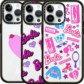 Каваи Барби Прозрачный чехол для телефона для Iphone 12 13 14 Pro Max с рисунком аниме Для девочек, с любовным письмом, с защитой от падения, подарки
