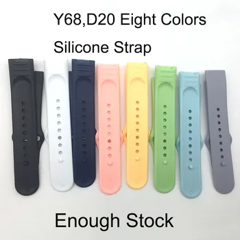 самые продаваемые смарт-часы D20 Y68 с цветным ремешком, умный браслет y68s, сменный ремешок для силиконовых ремней d20s, восемь цветов